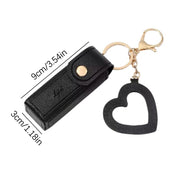 Solid Color Portable Lipstick Bags Wallet Keychain Mini Storage Bag For Women Lipsticks Protective Cover With Mini Makeup Mirror - Luxe Ladies Moda