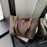 Texture Soft Leather Large Capacity Tote Women Bag With Hanging Accessories Shoulder Bag