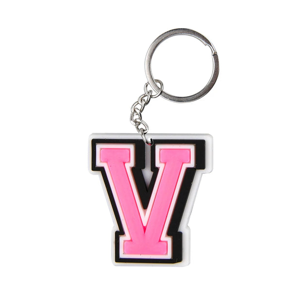 Cute Cartoon Pink Alphabet Keychains | A-Z Letter Keyrings for Personalized Style" - Luxe Ladies Moda