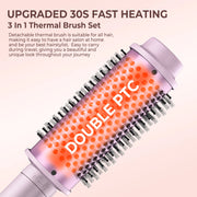 3 in 1 Curling Iron Set, Fast Heat Up Quick Heating Ceramic Hot Brush, Interchangeable Curling Wands for All Hair