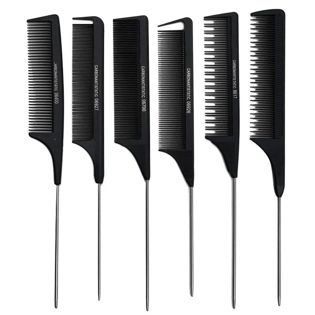 Professional Hair Tail Combs Stainless Steel Salon Cut Styling Comb Spiked Hair Care Styling Tools Barber Accessories Fine Teeth - Luxe Ladies Moda