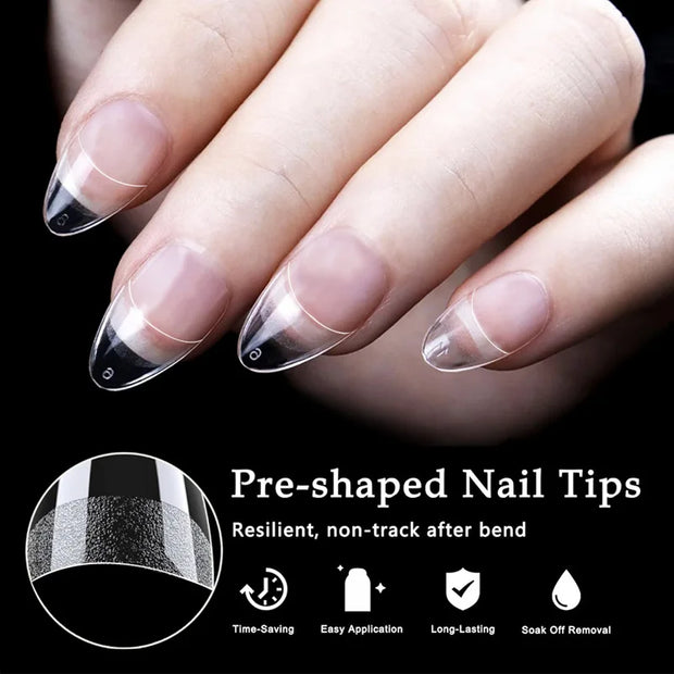 240pcs Half Cover Almond Pre-filed Nail Tips Half Matte XS Press on Fake Nail Extension for Small Tiny Nail Bed 12 Sizes in Box - Luxe Ladies Moda