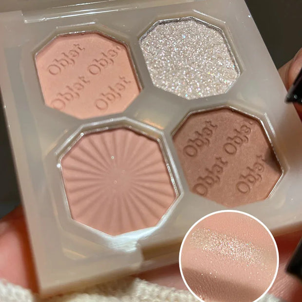 Eye Shadow Palette Mini Makeup Cosmetics Travel Size Cute Glitter Nude Eyeshadows Women Cheap Korean Glitters for the Eyes Gift - Luxe Ladies Moda