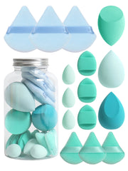 15-Piece Makeup Puff & Sponge Set – Loose Powder Puffs, Mini Makeup Eggs & Air Cushion Applicators - Luxe Ladies Moda