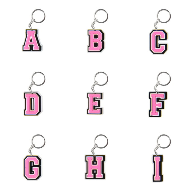 Cute Cartoon Pink Alphabet Keychains | A-Z Letter Keyrings for Personalized Style" - Luxe Ladies Moda