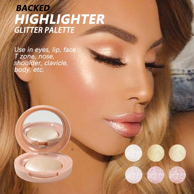 Face Highlighter Palette – Pearl Shimmer Glow Powder