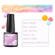 6PCS/Set Pink Glitter Gel Nail Polish Set Sequins Semi Permanent Base Matte Top Coat Soak Off LED UV Nail Art Gel Varnish