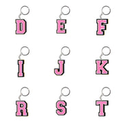 Cute Cartoon Pink Alphabet Keychains | A-Z Letter Keyrings for Personalized Style"