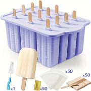 Popsicles Molds, 12 Pieces Silicone Popsicle Molds Easy-Release BPA-free Popsicle Maker Molds Ice Pop Molds Homemade Popsicle - Luxe Ladies Moda