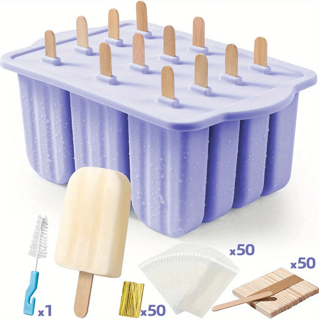 Popsicles Molds, 12 Pieces Silicone Popsicle Molds Easy-Release BPA-free Popsicle Maker Molds Ice Pop Molds Homemade Popsicle - Luxe Ladies Moda