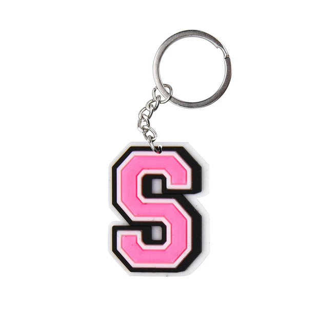 Cute Cartoon Pink Alphabet Keychains | A-Z Letter Keyrings for Personalized Style" - Luxe Ladies Moda