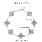 Full Moissanite Diamond Bracelet DVVS1 For Women 925 Sterling Silver Gold Plated Lucky Engagement Wedding  Jewelry Gift