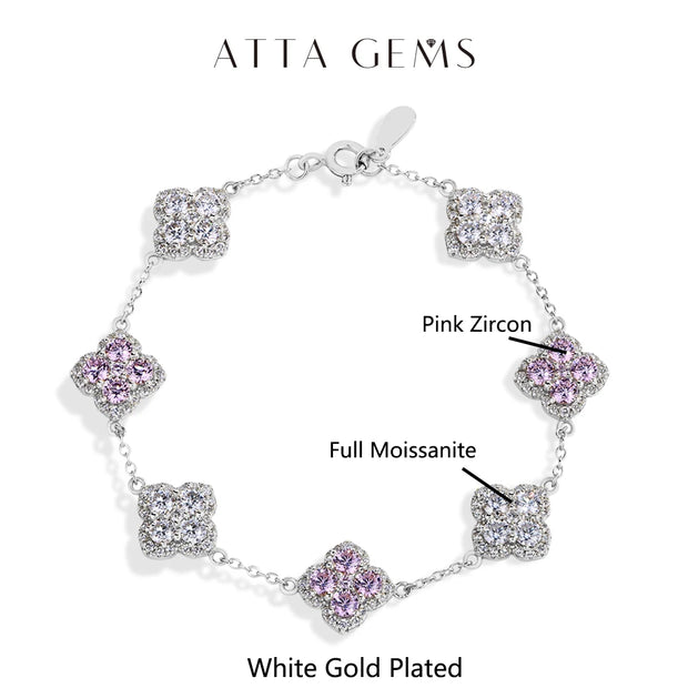 Full Moissanite Diamond Bracelet DVVS1 For Women 925 Sterling Silver Gold Plated Lucky Engagement Wedding  Jewelry Gift