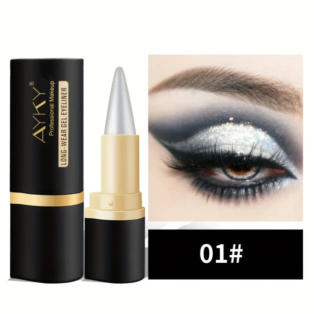 Matte Glitter Waterproof Eyeliner Stick Smudge Proof Black Single Head Solid Eyeliner Balm - Luxe Ladies Moda