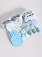 15Pcs Multi-Colored Fluffy Headband and Makeup Sponge Set-Sweet Style, Perfect Beauty Assistant - Luxe Ladies Moda