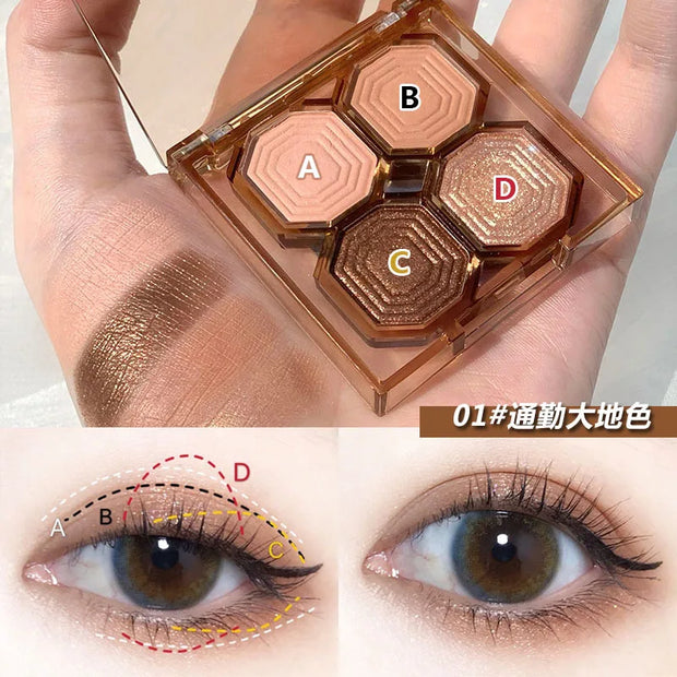 Eye Shadow Palette Mini Makeup Cosmetics Travel Size Cute Glitter Nude Eyeshadows Women Cheap Korean Glitters for the Eyes Gift - Luxe Ladies Moda