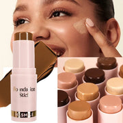 Facial Stick Foundation Full Coverage Dark Skin Foundation Makeup Lasting Oil-control Concealer Base Cream Matte Natural Primer - Luxe Ladies Moda