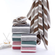 1 pcs Striped Face Towel 35x75cm For Bathroom Or Soft And Absorbent Quick-Drying Experience Microfiber Bath Towel 70x140cm - Luxe Ladies Moda