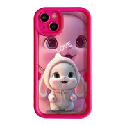 Lovely Pink Rabbit Silicone Case For Samsung Galaxy S24 S23 Ultra S22 S21 Plus S20 FE A12 A32 A52 A52S A23 A33 A53 A14 A34 A54 - Luxe Ladies Moda