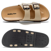 Double Strap Women's Slippers Summer Adjustable Soft Sole Shoes Outdoor Fashion Flat Bottom Sandals Women - Luxe Ladies Moda