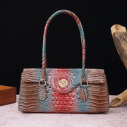 Multicolor Crocodile Pattern Fashion Handheld Stick Bag Large Capacity One Shoulder Underarm Bag Women's Luxury Handbag - Luxe Ladies Moda