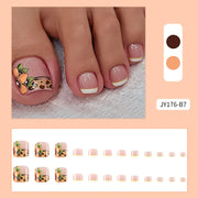 24pcs Fake Toe Nails Press on Toe Nails French Decorated Nail Tips Colorful Summer Toe Nail Art Acrylic Nails for Toe - Luxe Ladies Moda