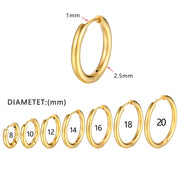 Simple Stainless Steel Small Hoop Earrings for Women - Luxe Ladies Moda