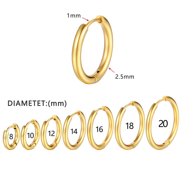 Simple Stainless Steel Small Hoop Earrings for Women - Luxe Ladies Moda