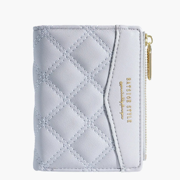 Embroidery Coin Purse Women Wallet Ladies PU Leather Solid Color Short Wallet Zipper Card Bag Card Holder Student Money Bag - Luxe Ladies Moda