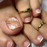 24pcs Fake Toe Nails Press on Toe Nails French Decorated Nail Tips Colorful Summer Toe Nail Art Acrylic Nails for Toe - Luxe Ladies Moda