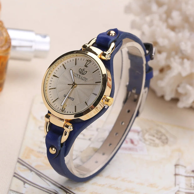 High Quality Women Watch Leather Strap Quartz Watches Ladies Casual Wristwatches Clock