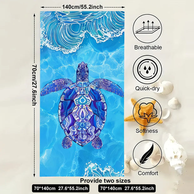 Print Sea Beach Towel Quick-Dry Washable Beach Towels Sandproof Portable Beach Towels For Travel Swimming Camping Beach - Luxe Ladies Moda