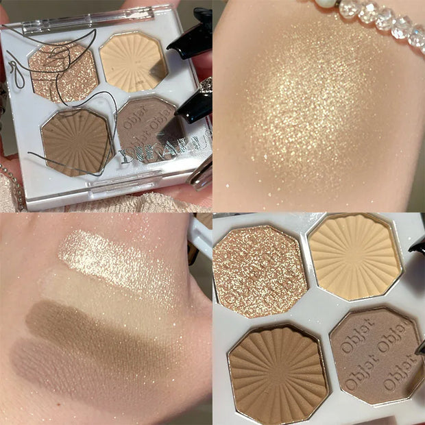 Eye Shadow Palette Mini Makeup Cosmetics Travel Size Cute Glitter Nude Eyeshadows Women Cheap Korean Glitters for the Eyes Gift - Luxe Ladies Moda