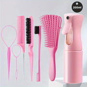 5-Piece Hair Styling Tools Set – Unscented Hair Care Kit with Octopus Detangler Brush & Comb for Curly/Normal Hair - Luxe Ladies Moda