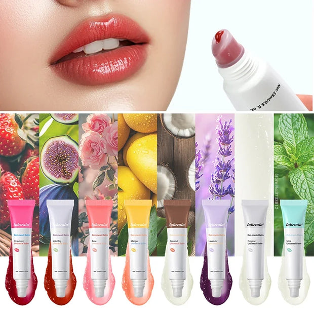 8 Scents Lip Balm Deep Moisturizing Coconut Strawberry Rose Plant Extract Gel Oil Lightening Lip Lines Nourishes Lip Care Makeup