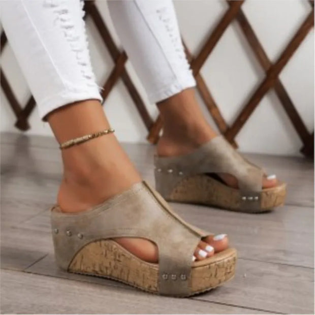 Sandals Shoes Women Summer Soft Women Shoe Slides Women's Sandals Wedge Shoes Woman Platform Heels Slippers Women Footwear - Luxe Ladies Moda