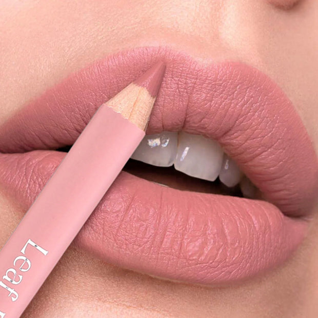 "Waterproof Matte Lip Liner | 12-Color Wooden Lip Contour Pencil" - Luxe Ladies Moda