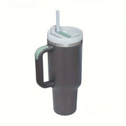 40oz 304 Straw For Sport Stainless Steel Insulated Water Bottle Thermal Coffee Car Cup Cold Hot Mugs Vacuum Flask With Handle - Luxe Ladies Moda