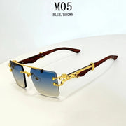 Rimless Sunglasses Women Trendy Luxe Fashion Sunglasses Vintage Glasses - Luxe Ladies Moda