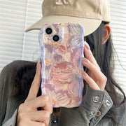 Luxury Laser Flowers Glitter iPhone Case For iPhone 15 Pro Max 13 12 11 14 Plus Fashion Soft Silicone Shockproof Bumper Cover - Luxe Ladies Moda