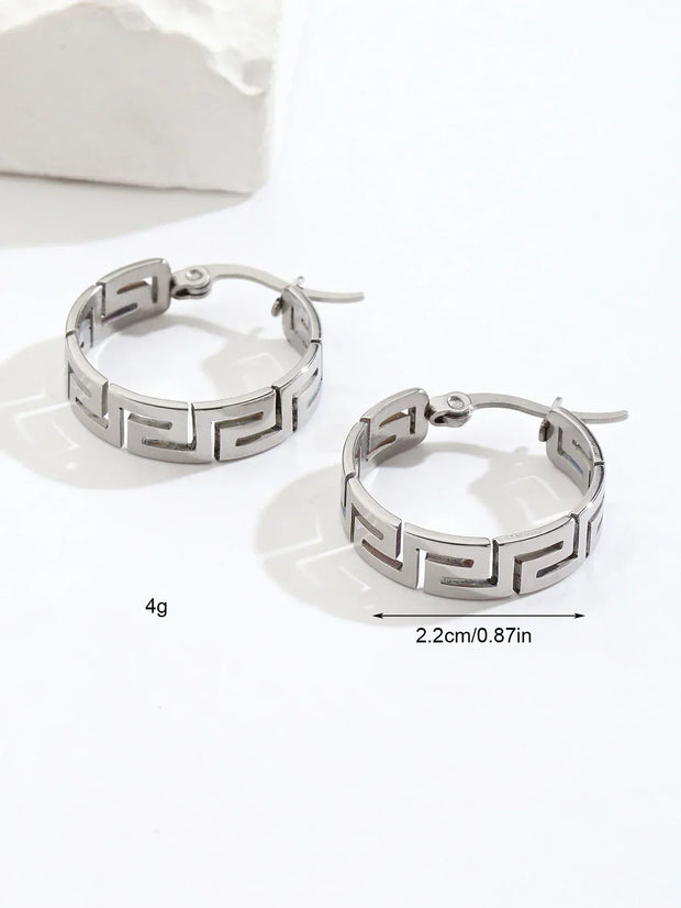Stainless steel gold-plated women's earrings, fashionable Chinese style women's jewelry, a gift from good friends for women - Luxe Ladies Moda