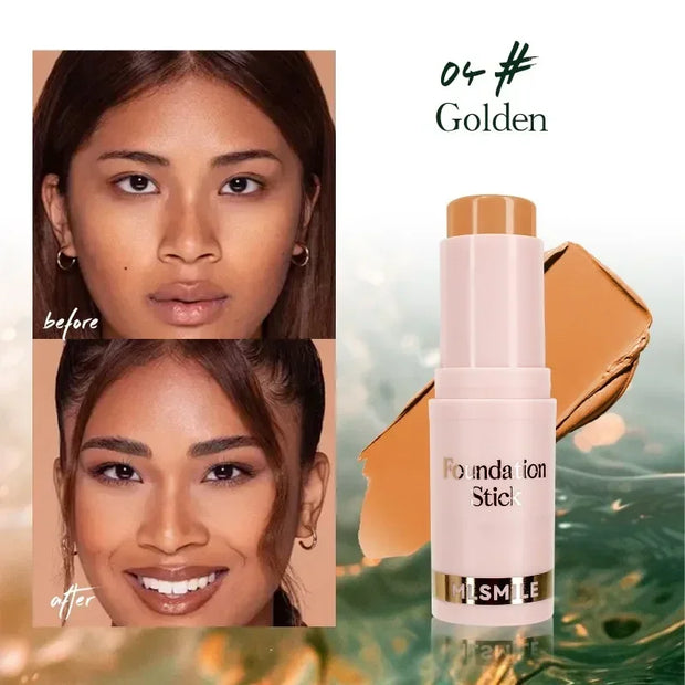 Facial Stick Foundation Full Coverage Dark Skin Foundation Makeup Lasting Oil-control Concealer Base Cream Matte Natural Primer - Luxe Ladies Moda