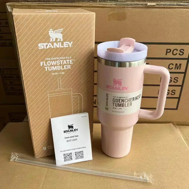 Stanley 30oz 40oz Insulated Tumbler With Lid and Straws Stainless Steel Coffee Tumbler with Handle Vacuum Leak Proof Coffee Cup - Luxe Ladies Moda