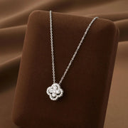 Lucky Four-leaf Clover CZ Necklace For Women's Dynamic Fashion Clavicle Chain Versatile Fashion Accessories - Luxe Ladies Moda