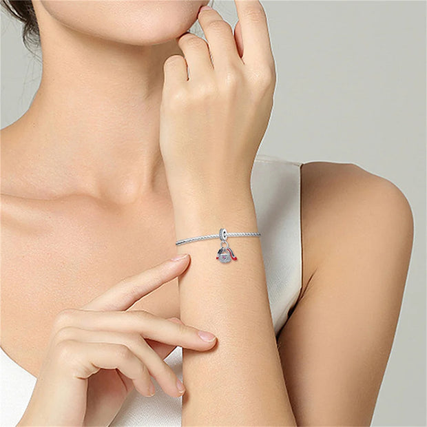 925 Sterling Silver Lipstick For High-heel Handbag Beads Fit Pandora Original Bracelet Charms Beads Women's Jewelry Gift - Luxe Ladies Moda