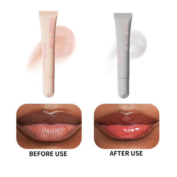 1 pcs Soft Tube Mirror Lip Gloss Lip Oil Nude Brown Plumping Lip Gloss Moisturising Transparent Lipgloss Beauty Cosmetics Makeup - Luxe Ladies Moda