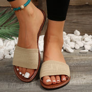 Women Slippers Summer Luxury Fashion Flat Sandals Brown Designer Open Toe Non-Slip Outdoor Beach Slippers Slides Women - Luxe Ladies Moda