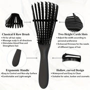 5-Piece Hair Styling Tools Set – Unscented Hair Care Kit with Octopus Detangler Brush & Comb for Curly/Normal Hair - Luxe Ladies Moda