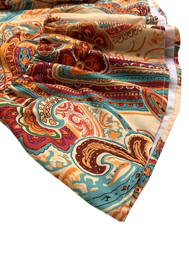 Women's Boho Printed Halter Backless Tie-Back Crop Mini Dress, Casual & Resort Style, Spring/Summer - Luxe Ladies Moda