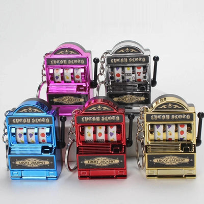 Fruit Slot Machine Keychain Lucky Charm Jackpot Keychains Mini Casino Pendant Bag Charm Novelty Gifts for Kids Adults - Luxe Ladies Moda